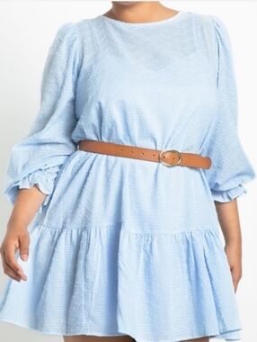 Eloquii Textured Cotton Easy Dress (See Belt From 2nd Photo)